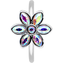 Load image into Gallery viewer, 20G 5/16 Aurora Gem Fancy Flower Seamless Nose Hoop