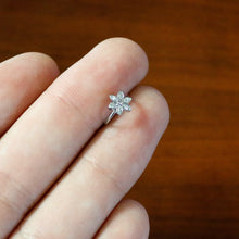 Load image into Gallery viewer, 20G 5/16 Clear Gem Fancy Flower Seamless Nose Hoop