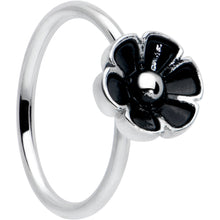 Load image into Gallery viewer, 20G 5/16 Dainty Black Flower Seamless Nose Hoop