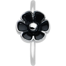 Load image into Gallery viewer, 20G 5/16 Dainty Black Flower Seamless Nose Hoop