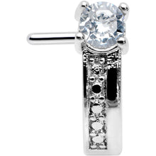 Load image into Gallery viewer, 20G 1/4 Clear Gem Texture Glam Faux Hoop L Shape Nose Ring