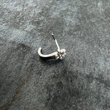 Load image into Gallery viewer, 20G 1/4 Aurora Gem Fancy Flower Faux Hoop L Shape Nose Ring