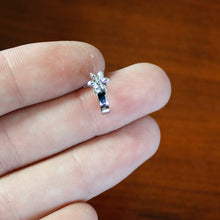 Load image into Gallery viewer, 20G 1/4 Aurora Gem Fancy Flower Faux Hoop L Shape Nose Ring