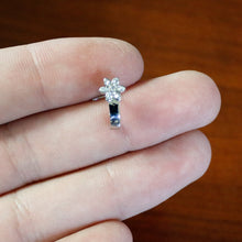 Load image into Gallery viewer, 20G 1/4 Clear Gem Fancy Flower Faux Hoop L Shape Nose Ring