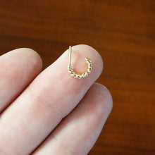 Load image into Gallery viewer, 20G 1/4 Gold Tone Loving Links Faux Hoop L Shaped Nose Ring