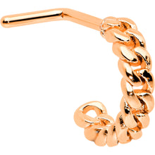 Load image into Gallery viewer, 20G 1/4 Rose Gold Tone Loving Links Faux Hoop L Shaped Nose Ring