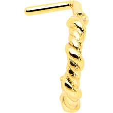 Load image into Gallery viewer, 20G 1/4 Gold Tone Wicked Wire Faux Hoop L Shape Nose Ring