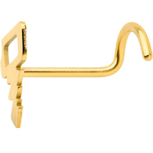 Load image into Gallery viewer, 20G 7mm Gold Tone Stylish Key Left Side Nose Screw