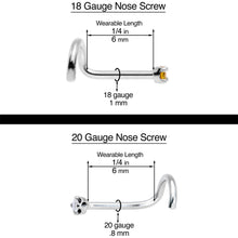 Load image into Gallery viewer, 20G 7mm Gold Tone Stylish Key Left Side Nose Screw