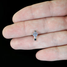 Load image into Gallery viewer, 20G 5/16 Blue Gem Retro Peace Sign Faux Hoop L Shape Nose Ring