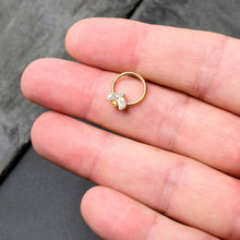 Load image into Gallery viewer, 16G 3/8 Yellow Gem Gold Tone Fashion Winged Bug Hinged Segment Ring