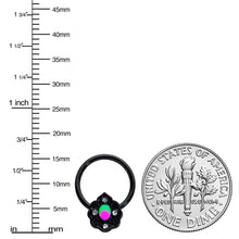 Load image into Gallery viewer, 16G 3/8 Purple Tourmaline Black Lacy Drop Hinged Segment Ring
