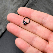 Load image into Gallery viewer, 16G 3/8 Purple Tourmaline Black Lacy Drop Hinged Segment Ring