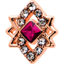 Load image into Gallery viewer, 16G 5/16 Red Gem Rose Gold Tone Octogram Star Labret Monroe Tragus