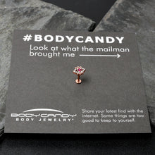 Load image into Gallery viewer, 16G 5/16 Red Gem Rose Gold Tone Octogram Star Labret Monroe Tragus