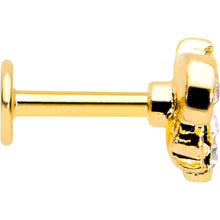 Load image into Gallery viewer, 16G 1/4 White Yellow Gem Gold Tone Fashion Winged Bug Labret