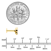 Load image into Gallery viewer, 16G 1/4 White Yellow Gem Gold Tone Fashion Winged Bug Labret