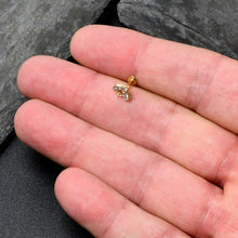 Load image into Gallery viewer, 16G 1/4 White Yellow Gem Gold Tone Fashion Winged Bug Labret