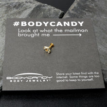 Load image into Gallery viewer, 16G 1/4 White Yellow Gem Gold Tone Fashion Winged Bug Labret