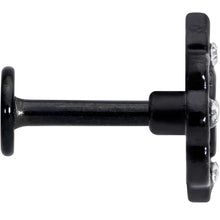Load image into Gallery viewer, 16G 1/4 CZ Faux Tourmaline Black Lacy Drop Labret
