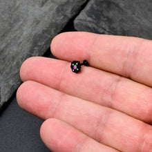 Load image into Gallery viewer, 16G 1/4 CZ Faux Tourmaline Black Lacy Drop Labret