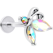 Load image into Gallery viewer, 16G 5/16 Aurora CZ Gem Fleur de Lis Butterfly Labret Monroe Tragus
