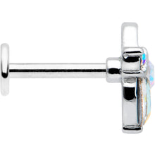 Load image into Gallery viewer, 16G 5/16 Aurora CZ Gem Fleur de Lis Butterfly Labret Monroe Tragus