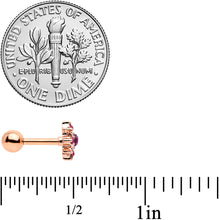 Load image into Gallery viewer, 16G 1/4 Pink Gem Rose Gold Tone Rococo Star Cartilage Tragus