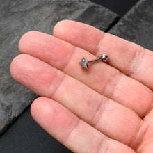 Load image into Gallery viewer, 316L Surgical Steel Texture Star Barbell Tongue Ring