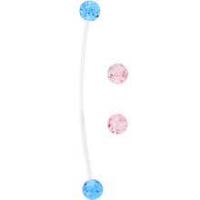 Load image into Gallery viewer, Pink Blue Glitter Glamour PTFE Pregnancy Belly Ring
