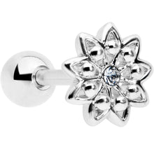 Load image into Gallery viewer, 16G 1/4 Clear Gem Starry Flower Cartilage Tragus Earring