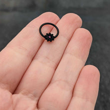 Load image into Gallery viewer, 16G 3/8 Pink Gem Black Starry Flower Hinged Segment Ring