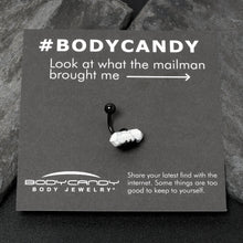 Load image into Gallery viewer, White Howlite Stone Black Claw Belly Ring