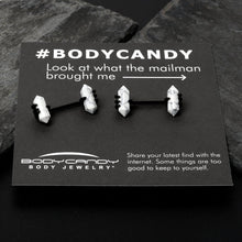 Load image into Gallery viewer, 14G 9/16 White Howlite Black Claw Barbell Nipple Ring Set