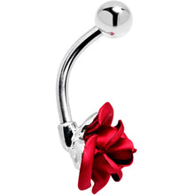 Load image into Gallery viewer, Single Flower Red Rose Belly Button Ring