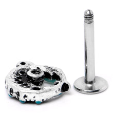 Load image into Gallery viewer, 16G 5/16 Leaping Blue Dolphin Labret Monroe Tragus