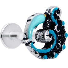 Load image into Gallery viewer, 16G 1/4 Leaping Blue Dolphin Labret