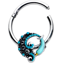 Load image into Gallery viewer, 16G 3/8 Leaping Blue Dolphin Hinged Segment Ring