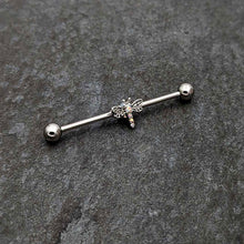 Load image into Gallery viewer, 14G Aurora Gem Dragonfly Flying Industrial Barbell 38mm