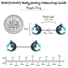 Load image into Gallery viewer, 14G 9/16 Leaping Blue Dolphin Barbell Nipple Ring Set
