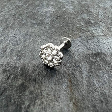 Load image into Gallery viewer, 16G 5/16 Clear Gem Baroque Fabulous Flower Labret Monroe Tragus