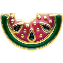 Load image into Gallery viewer, Gold Tone Watermelon Bite Barbell Tongue Ring