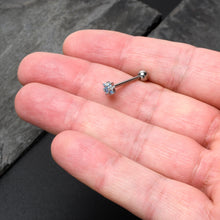 Load image into Gallery viewer, Blue Clear Gem Stylish Snowflake Barbell Tongue Ring