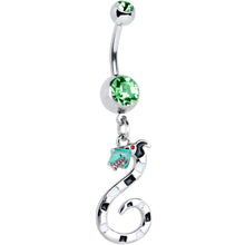 Load image into Gallery viewer, Green Gem Officially Licensed Beetlejuice SandWorm Dangle Belly Ring