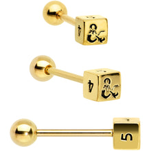 Load image into Gallery viewer, Officially Licensed Dungeons & Dragons Dice Barbell Tongue Ring Set of 2