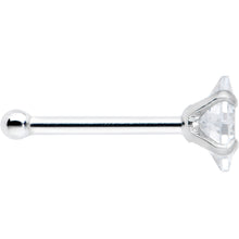 Load image into Gallery viewer, 20G 1/4 Clear CZ Gem Square 3mm Simple Glam Nose Bone