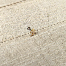 Load image into Gallery viewer, 16G 1/4 Clear CZ Gem Leafy Golden Branch Threadless Labret Tragus
