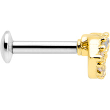 Load image into Gallery viewer, 16G 1/4 Clear CZ Gem Kissy Lips Golden Threadless Labret Tragus