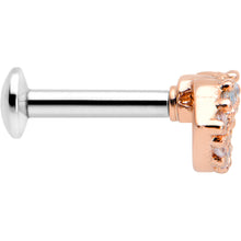 Load image into Gallery viewer, 16G 1/4 Clear CZ Gem Kissy Lips Rosy Threadless Labret Tragus