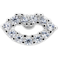 Load image into Gallery viewer, 16G 1/4 Clear CZ Gem Kissy Lips Threadless Labret Tragus